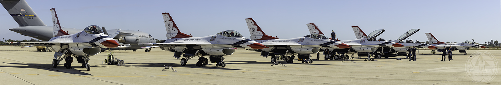 USAF Thunderbirds staged at Los Alamitos Army Air Base for the Great Pacific Air Show