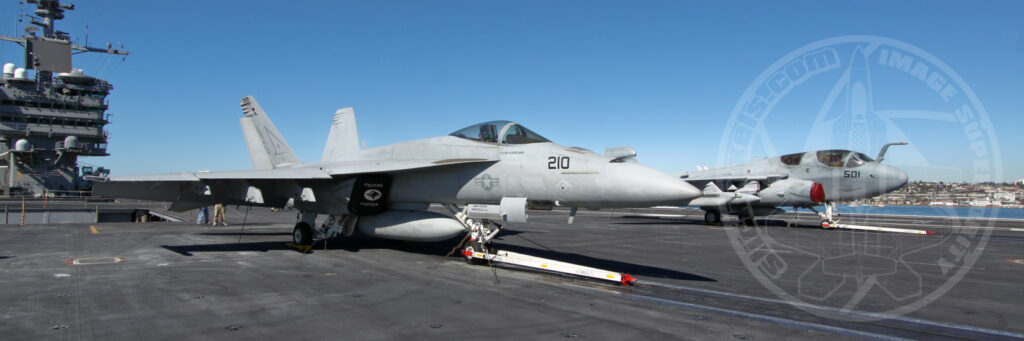 Top Hatters FA-18E Super Hornet on the deck of the USS John C Stennis