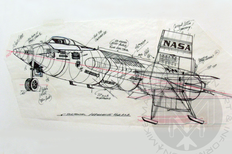 X-15-Sketch Detail by Artist Mike Machat